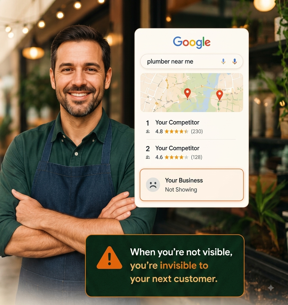 Small business owner - Google search visibility comparison